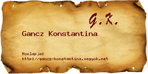 Gancz Konstantina névjegykártya